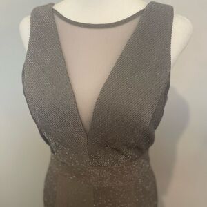 Night Way Collections Shimmering Gray Backless Dress